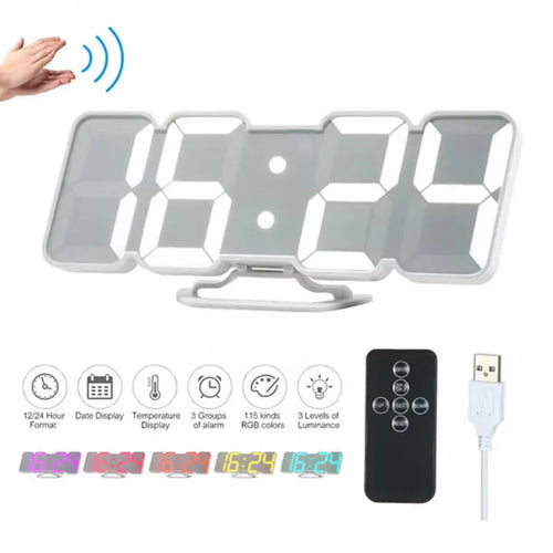 3D Wireless Remote Digital LED Alarm Clock - Ksa Shopping Saudi Arabia