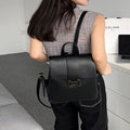 Black Leather Women's Backpack - Ksa Shopping Saudi Arabia