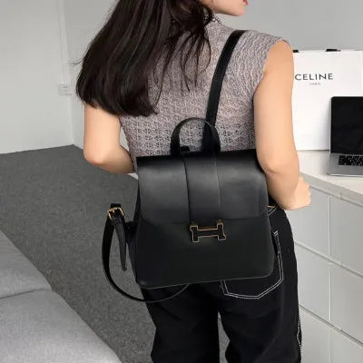 Black Leather Women's Backpack - Ksa Shopping Saudi Arabia