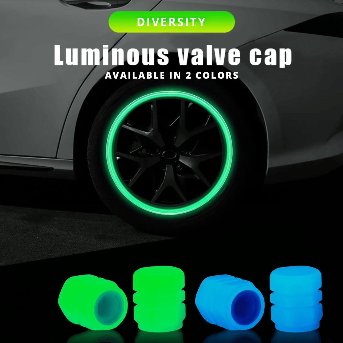 Car Luminous Tire Valve Cap - Ksa Shopping Saudi Arabia